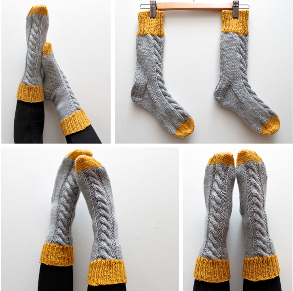 Cable and cuff socks