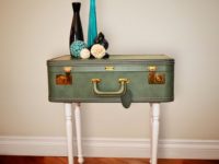 Green Vintage Suitcase Table 200x150 DIY Vintage Suitcase Crafts for Your Home