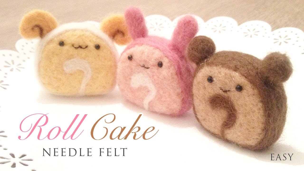 Needle felted roll cakes