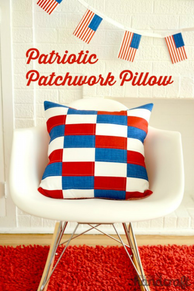 Patriotic Patchwork Pillow