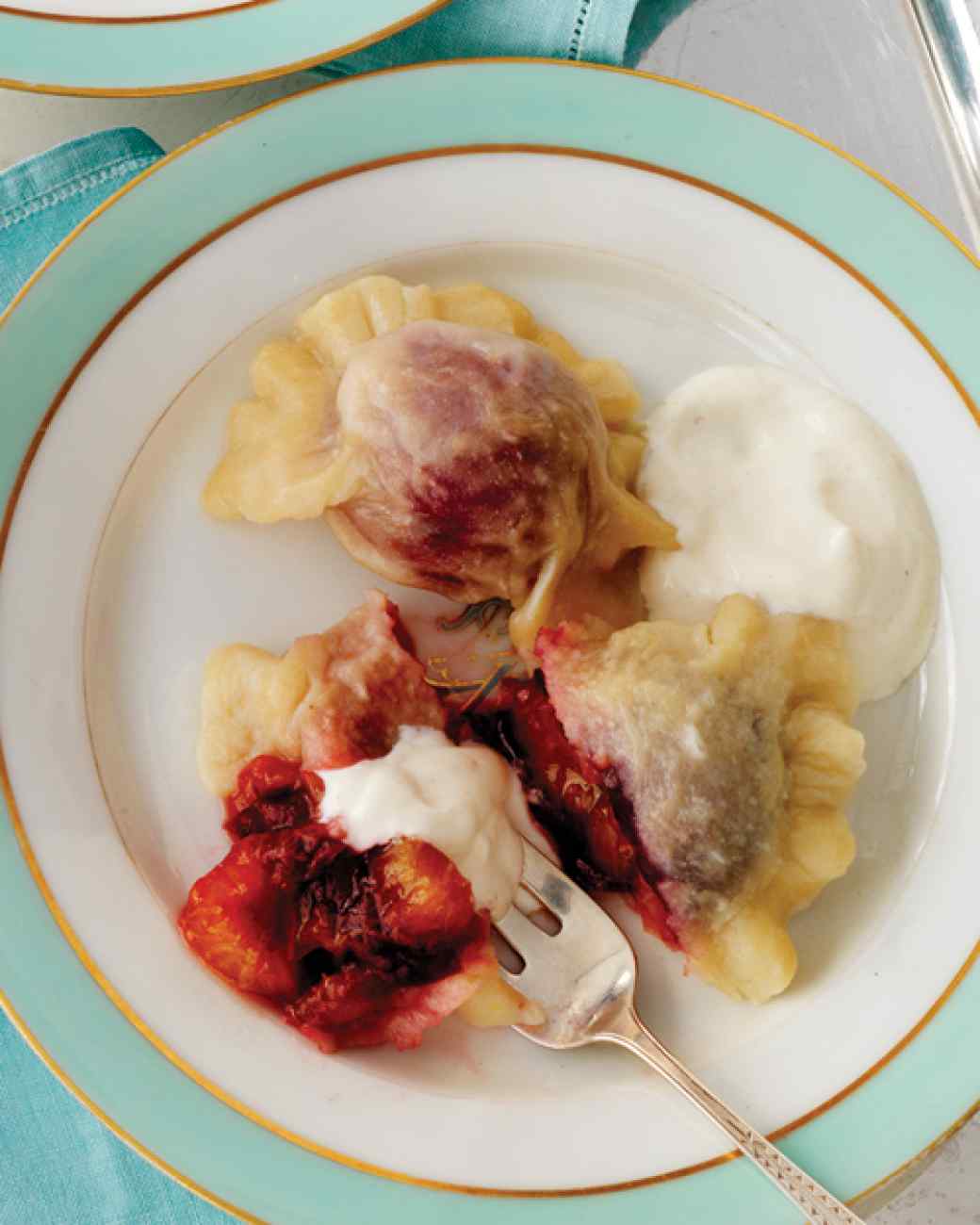 Perogies with Italian plum filling and spiced sour cream