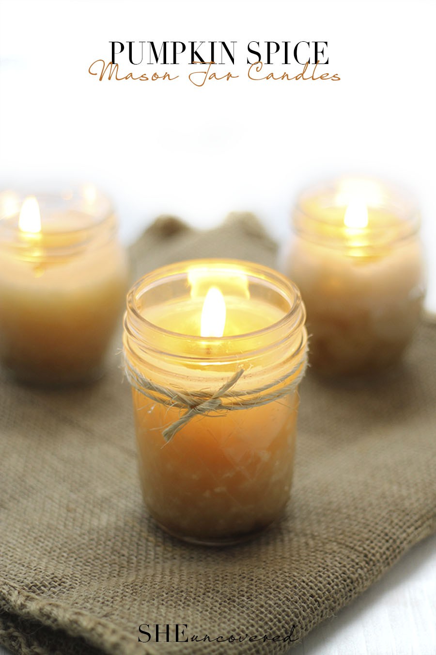 Pumpkin spice mason jar candles
