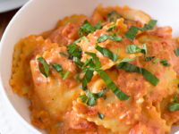 Ravioli with creamy sundried tomato and basil sauce 200x150 Delicious Ravioli Recipes That Will Make You Drool