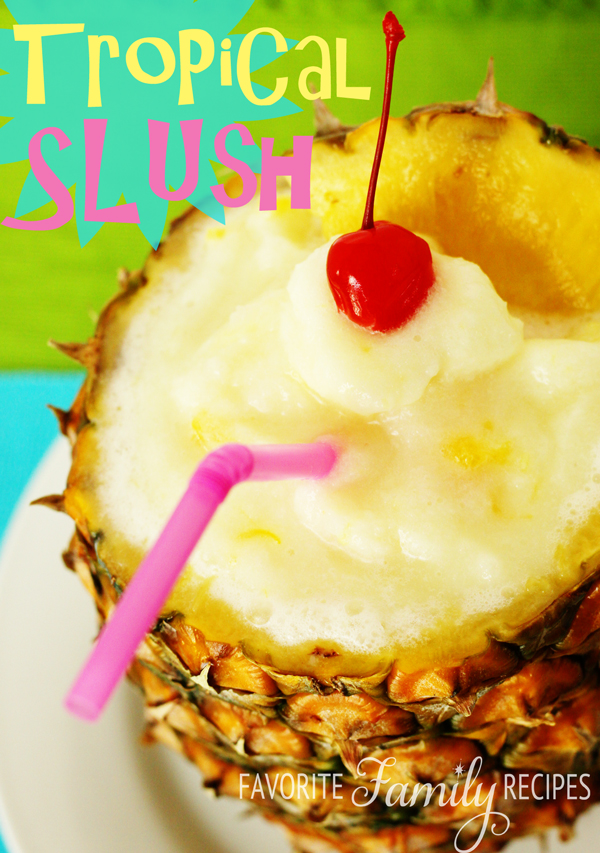 Tropical slush in a pineapple