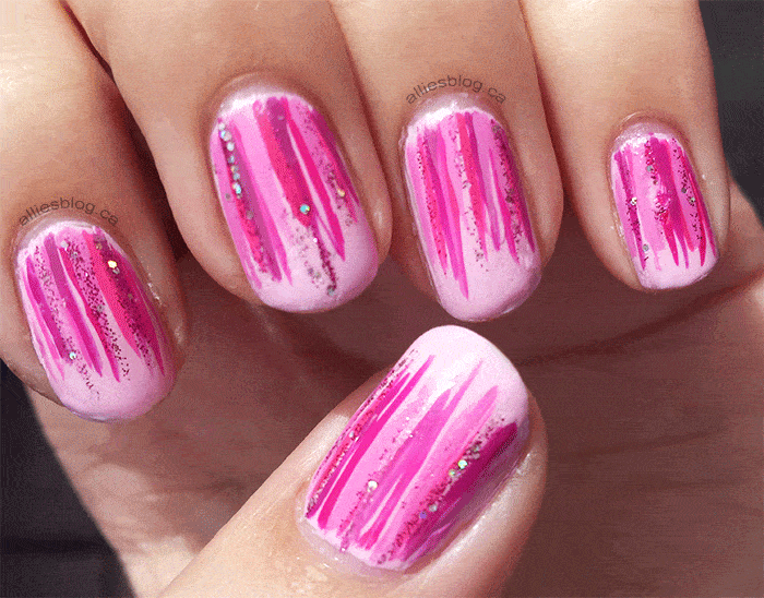 Artsy pink shade nails