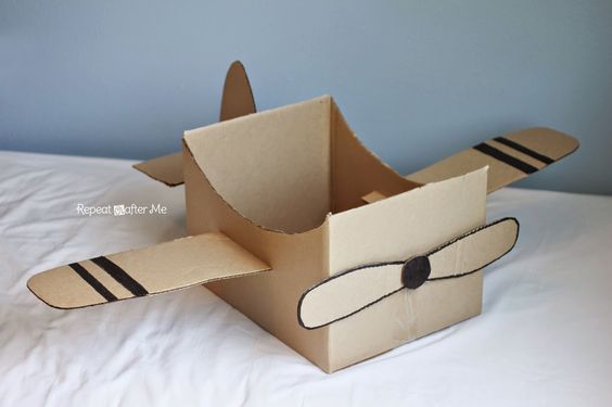 Cardboard box airplane