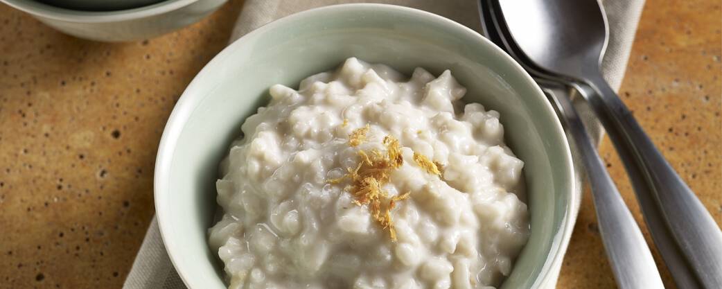Coconut ginger rice pudding