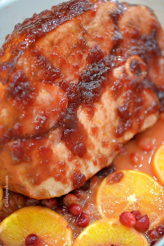Cranberry orange glazed ham