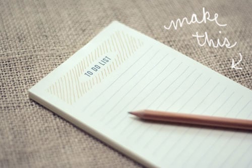 DIY to-do list notepad