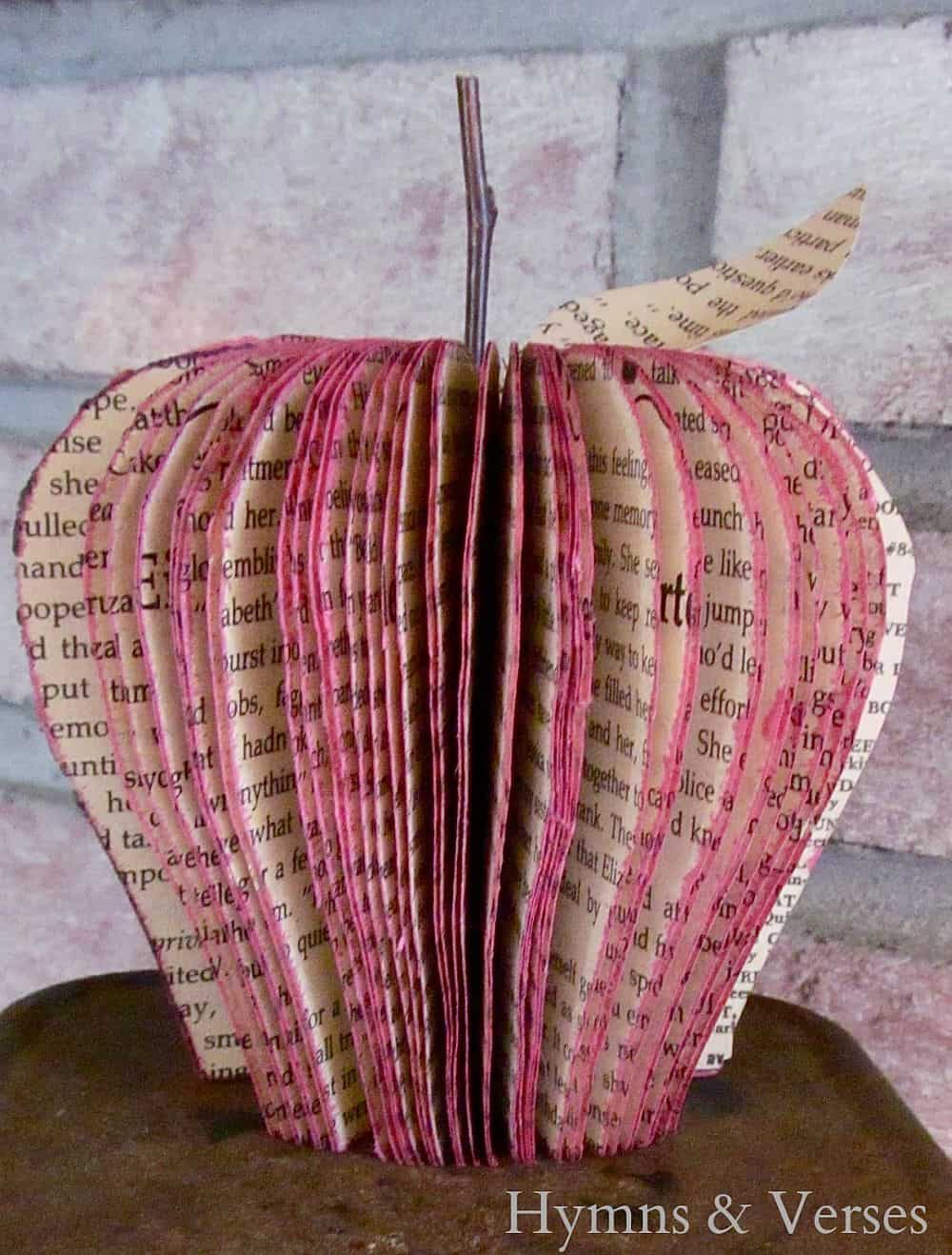 Homemade book page apple