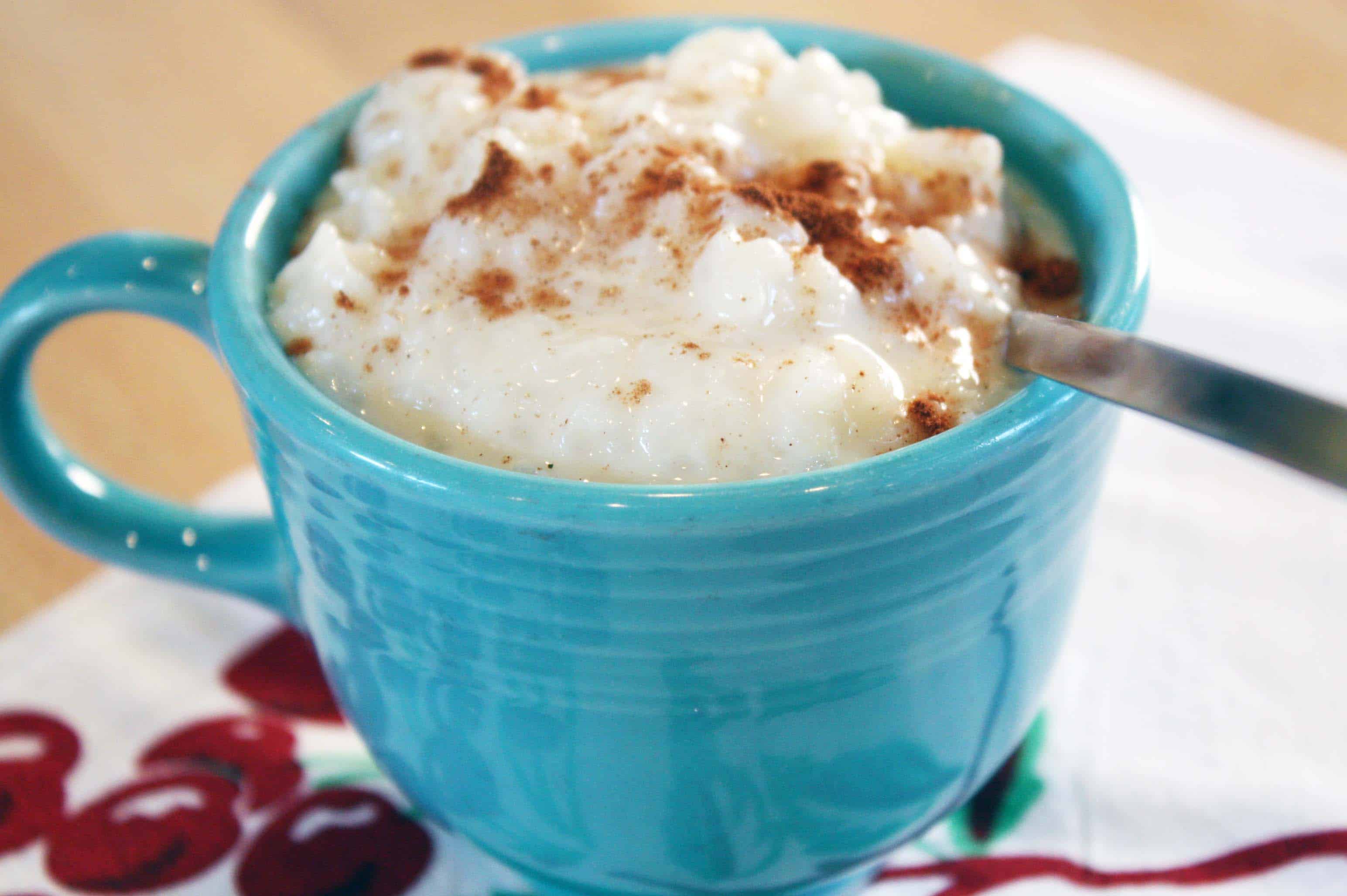Old fashioned creamy rice pudding