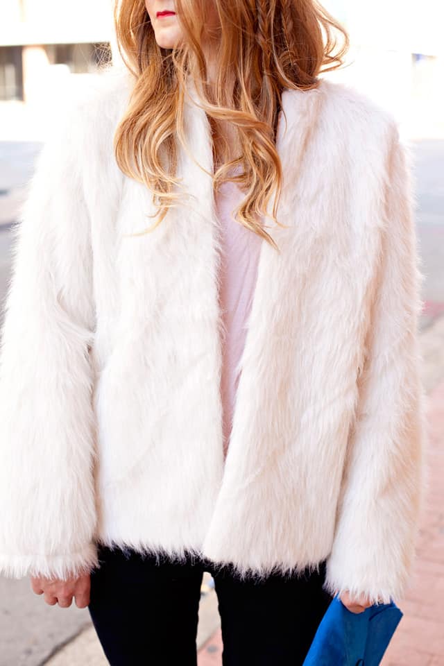 Oversized faux fur coat