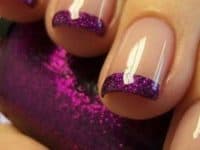 Purple glitter French manicure 200x150 Pretty Manicures That Show Off Your Love For Purple