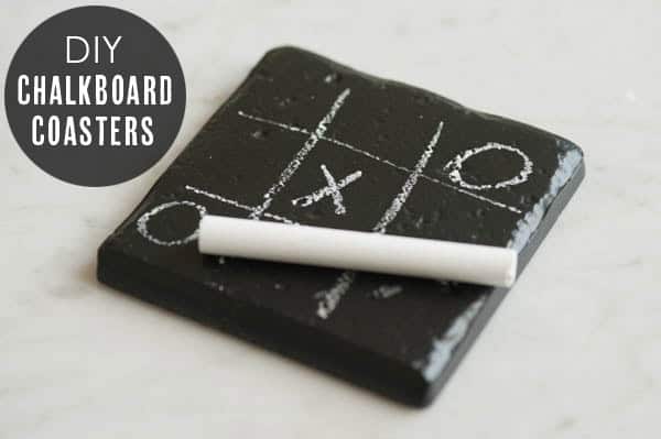 DIY chalkboard coasters