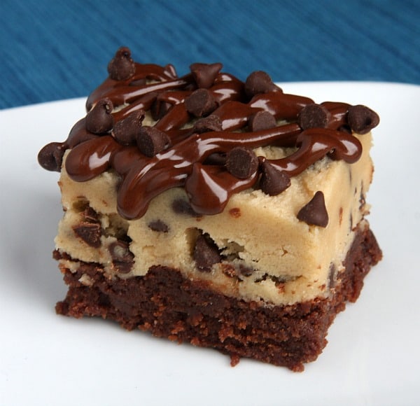Chocolate chip cookie dough brownies