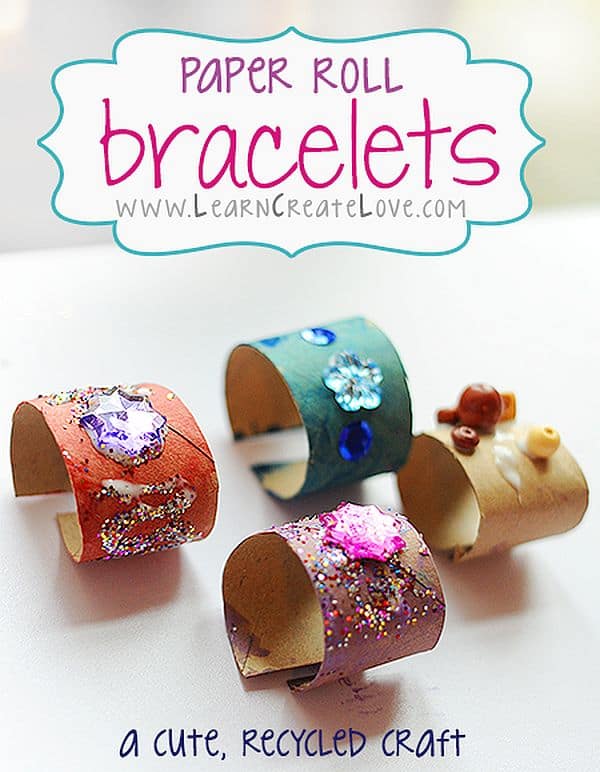 DIY Paper roll bracelets