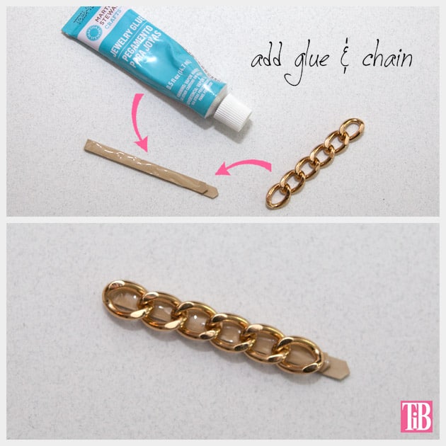Gold chain bobby pins