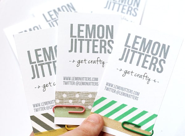 Washi tape and paper clip business card