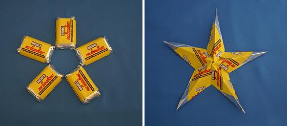 Candy wrapper origami