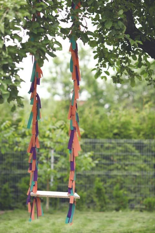 Colorful fabric swing