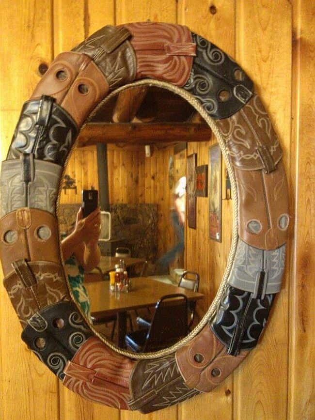 DIY Cowboy Boot Mirror Frame