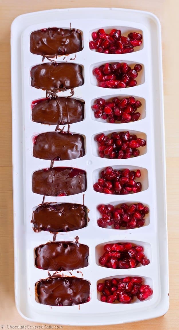 Ice cream tray pomegranate chocolates