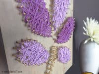 Purple flower yarn and nails wall art 200x150 DIY Decor Ideas for Purple Lovers