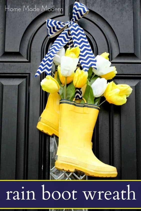 Rain boot wreath