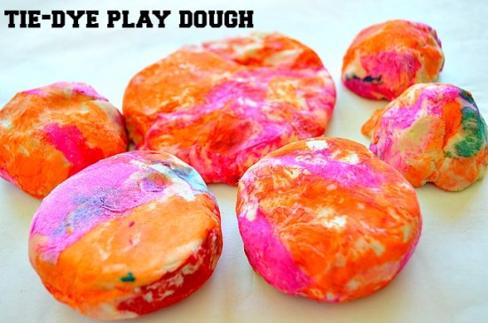 Tie dye play dough