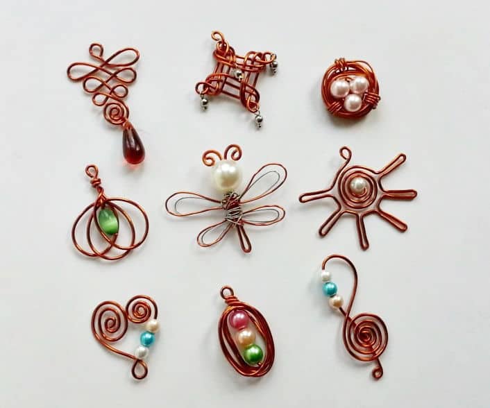 Tiny, easy beaded pendants