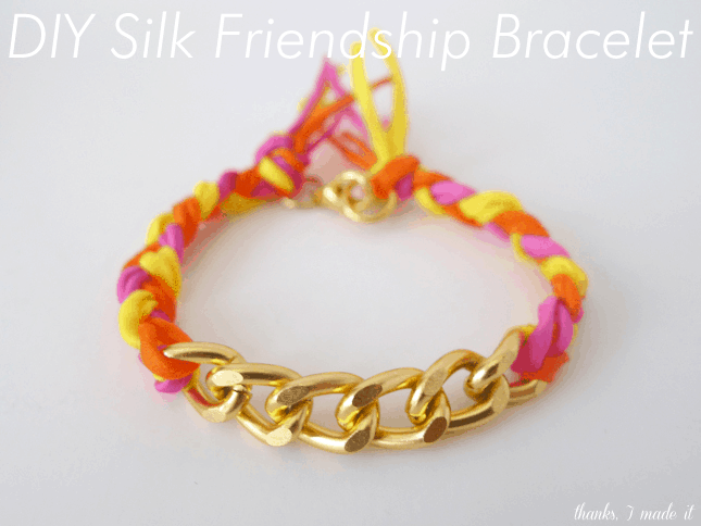 Chain and silk braid bracelet