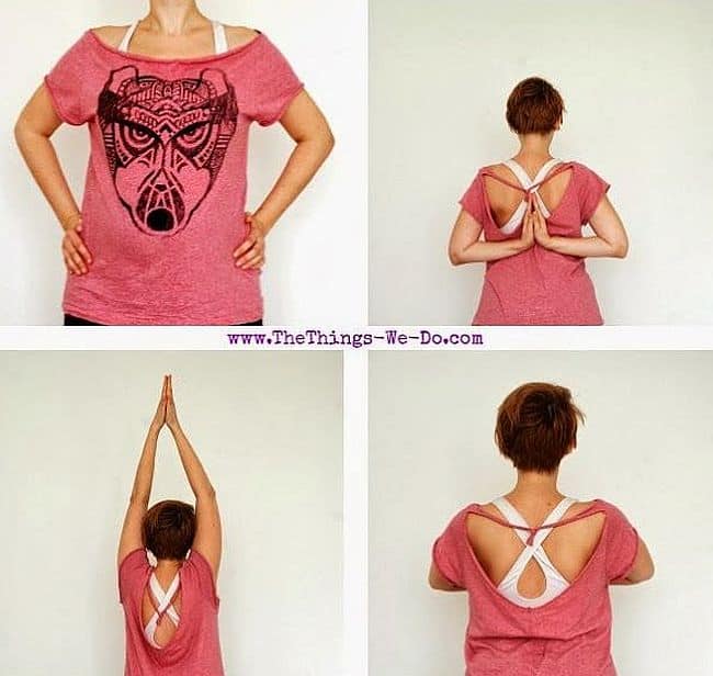 DIY Open back yoga shirt