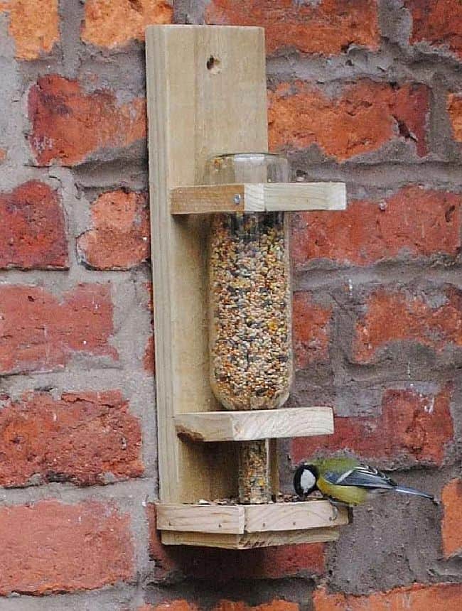 DIY Wine bottle bird feeder
