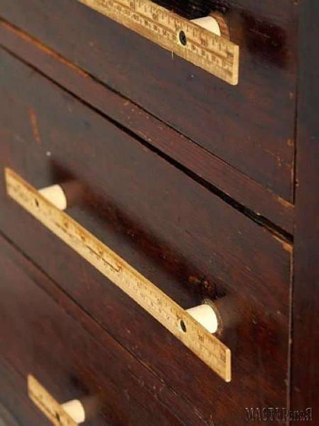 DIY ruler drawer handles