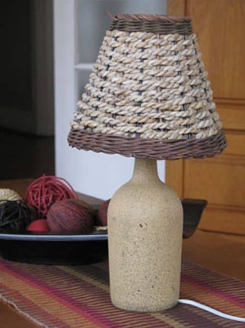 DIY wine bottle lamp