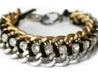Double chain and rhinestone bracelet 200x150 Style and Bling: DIY Bracelets Made with Chains
