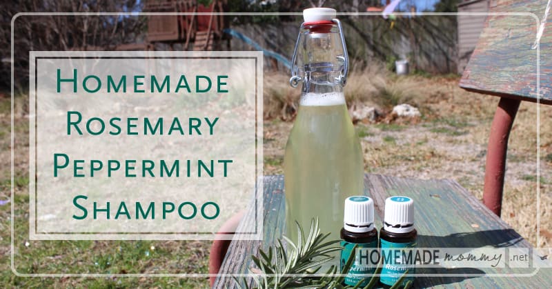 Homemade rosemary peppermint shampoo