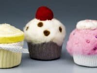 Needle felted cupcakes 200x150 14 Adorably Sweet Cupcake Themed DIY Projects
