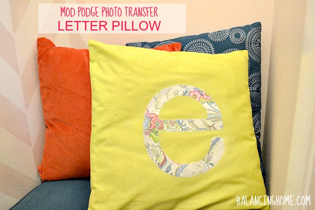 Photo transfer letter pillow