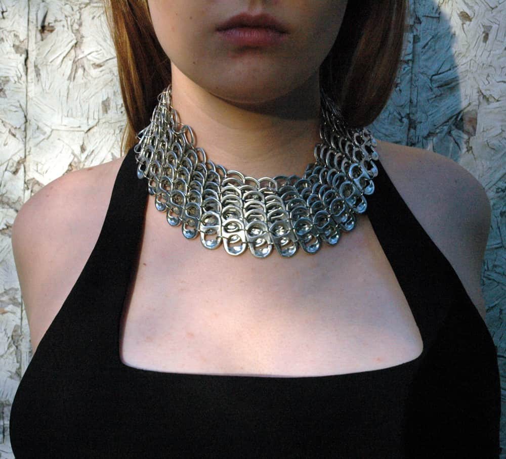 Pop tab %22chain maille%22 collar necklace