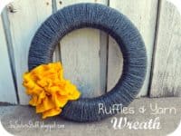 Ruffles and yarn fall wreath 200x150 DIY Projects for Ruffle Enthusiasts