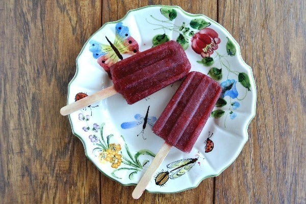 Blackberry and grape popsicles