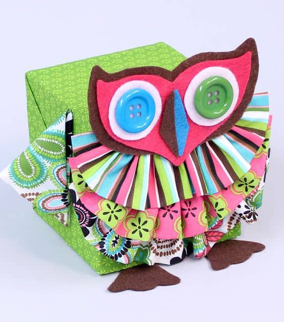 Fabric wrapped owl box