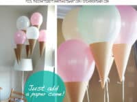 Ice cream cone balloons 200x150 Cute Ice Cream Themed Crafts