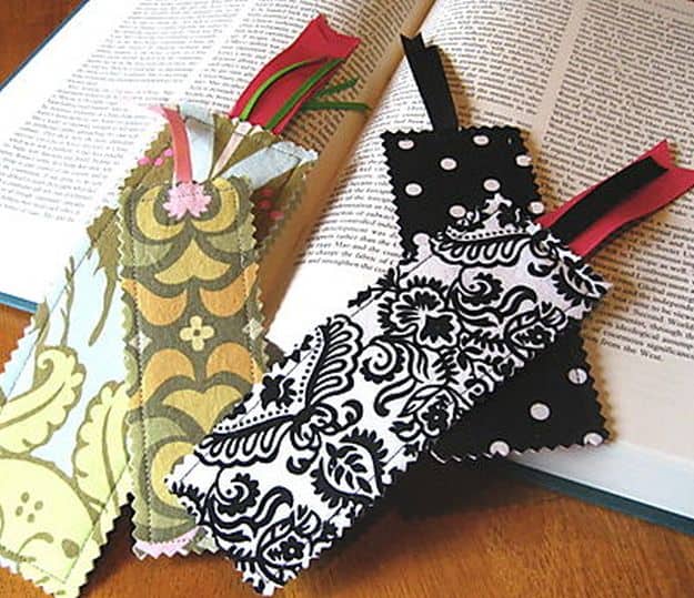 Jagged edged fabric bookmark