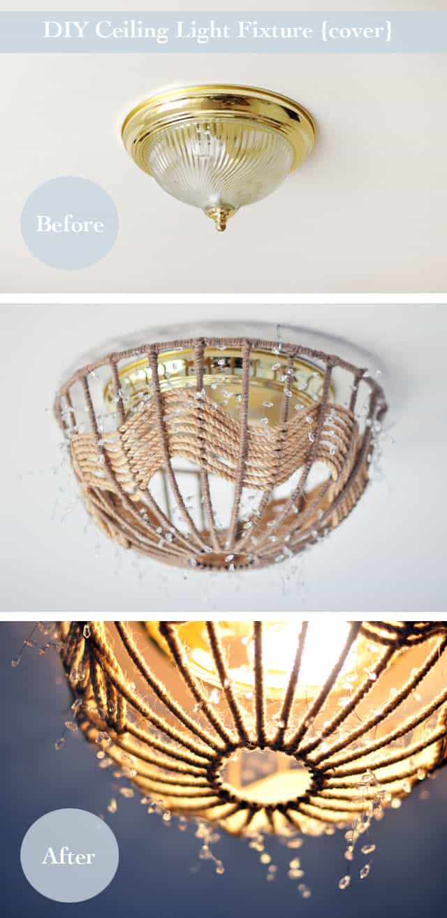 Wire plant basket and rope light cover