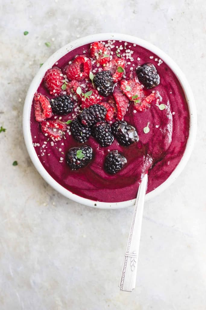 Berry smoothie bowls