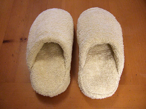 Homemade spa slippers