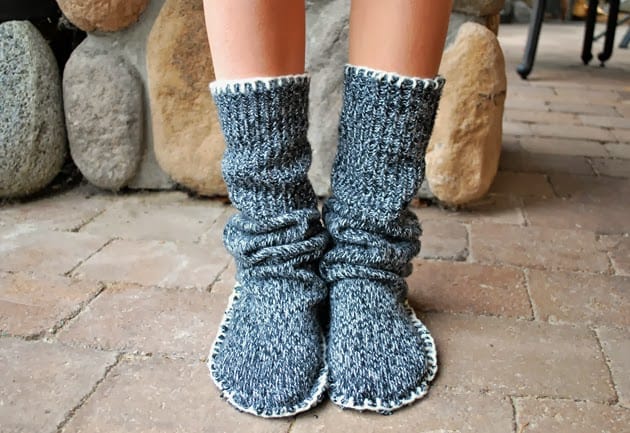 DIY sweater slippers