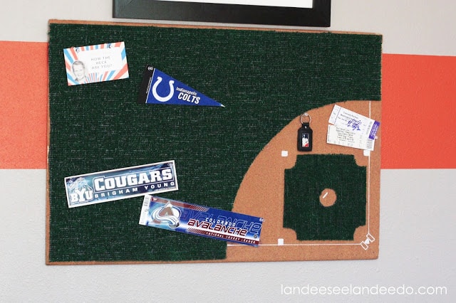 Baseball diamond bulletin board
